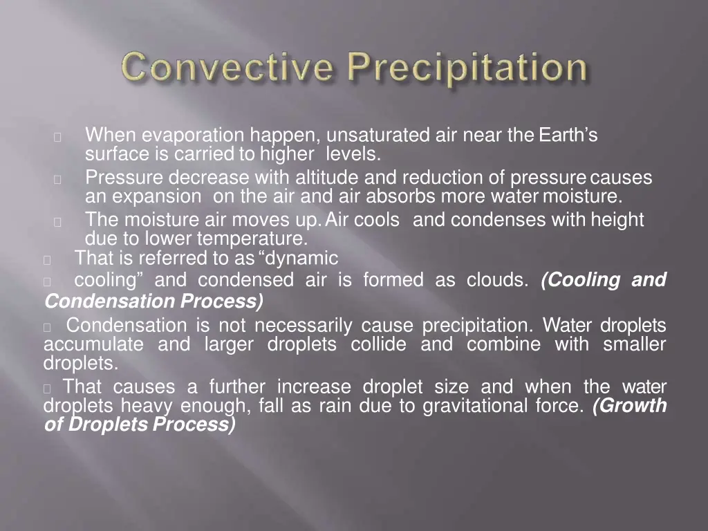 when evaporation happen unsaturated air near