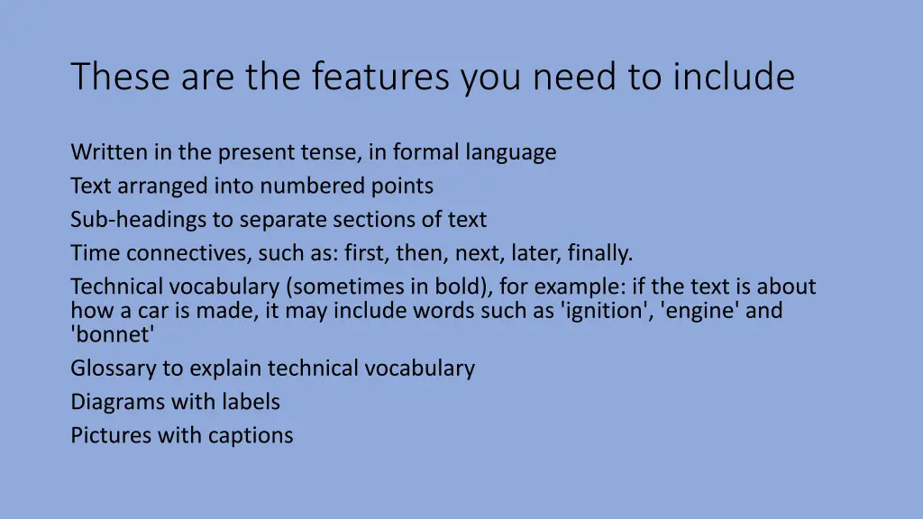 these are the features you need to include