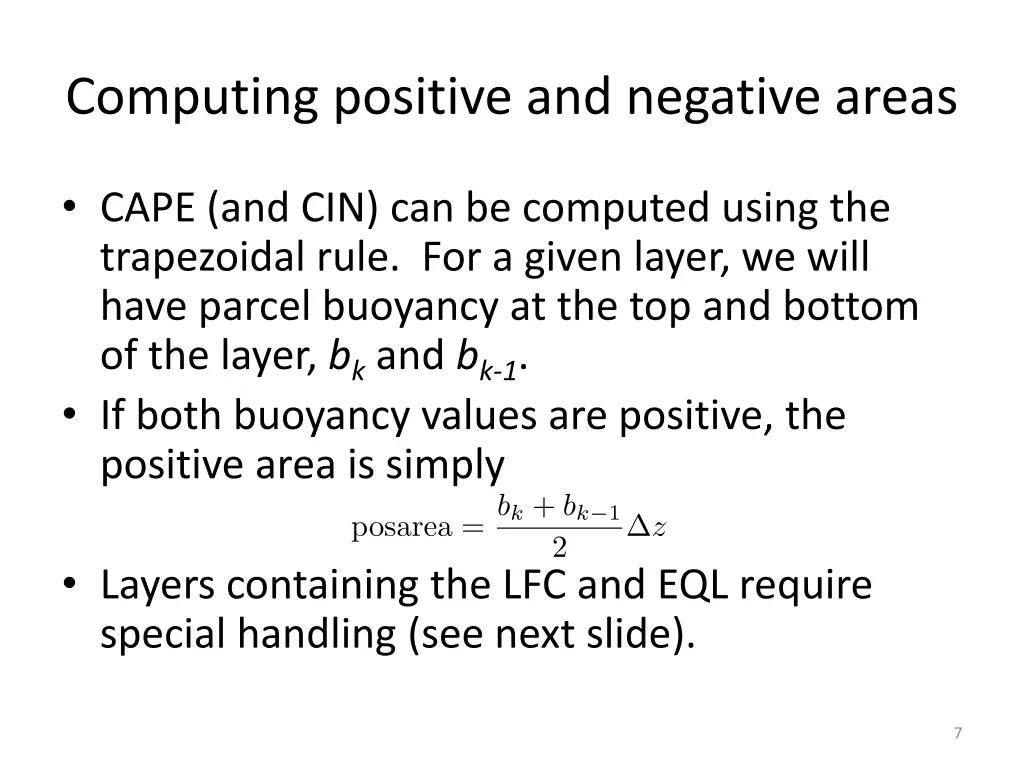 computing positive and negative areas