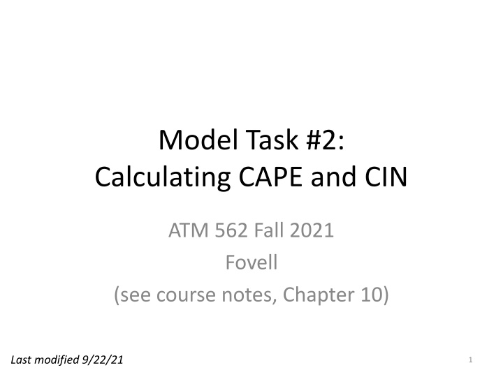 model task 2 calculating cape and cin