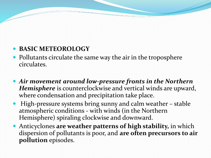 basic meteorology pollutants circulate the same