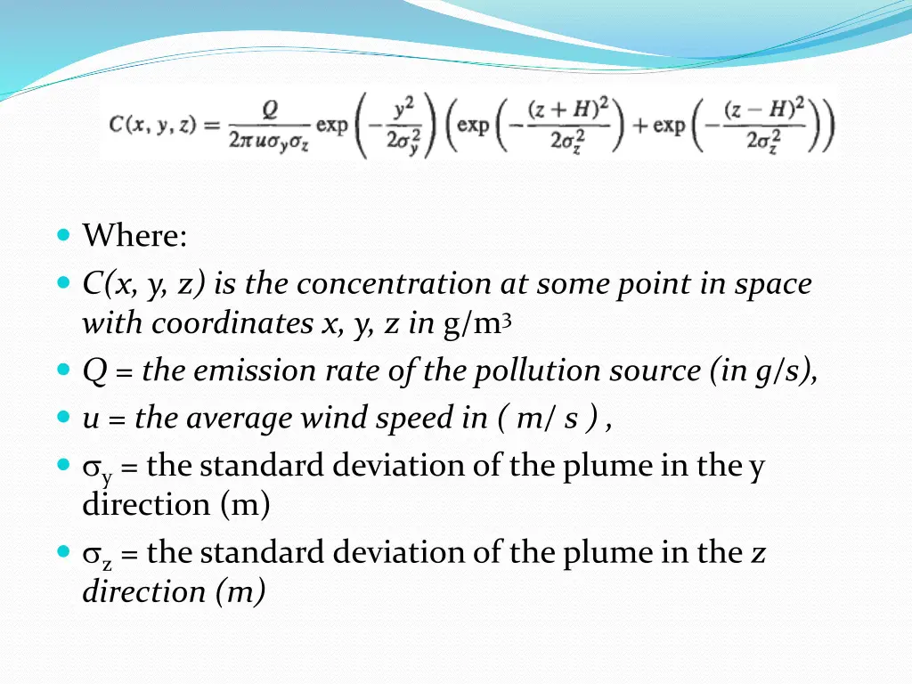 where c x y z is the concentration at some point