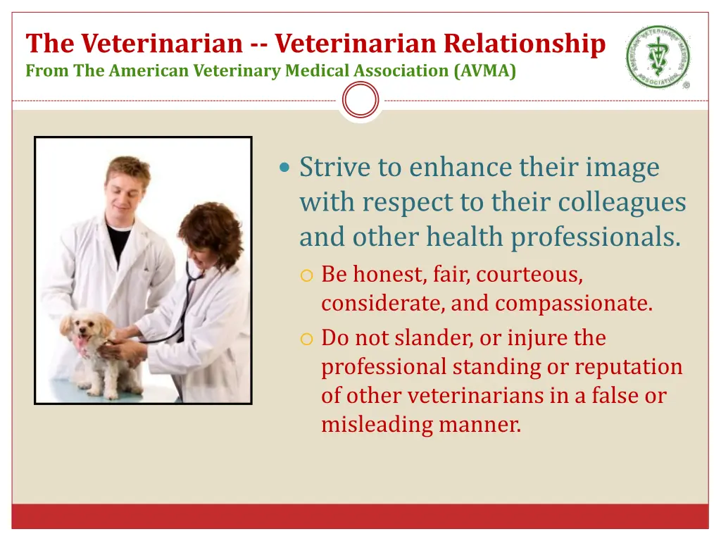 the veterinarian veterinarian relationship from