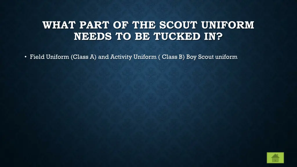 what part of the scout uniform needs to be tucked