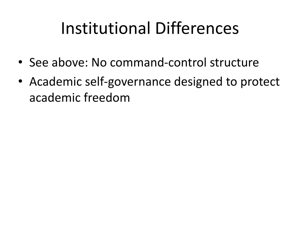 institutional differences