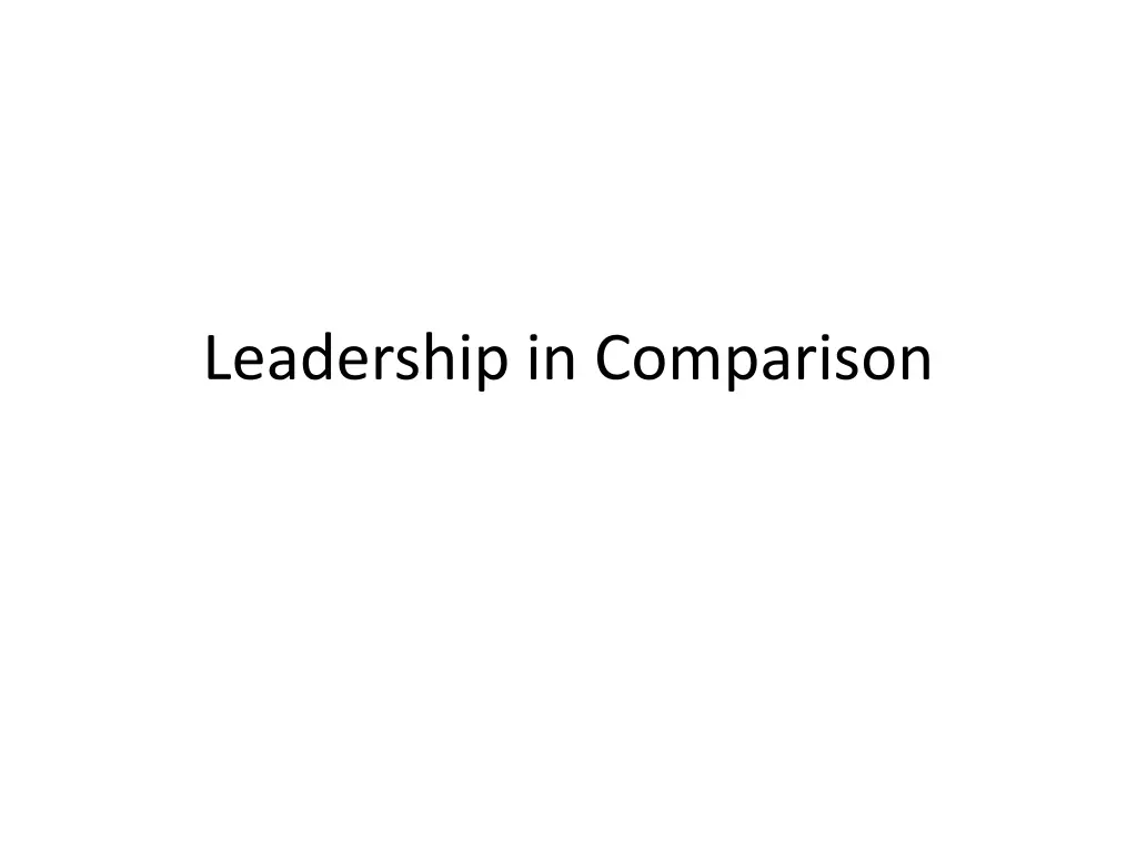 leadership in comparison