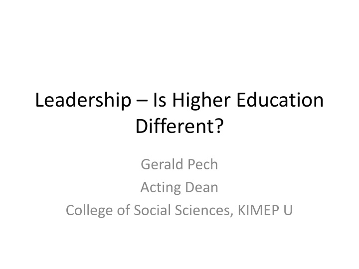 leadership is higher education different