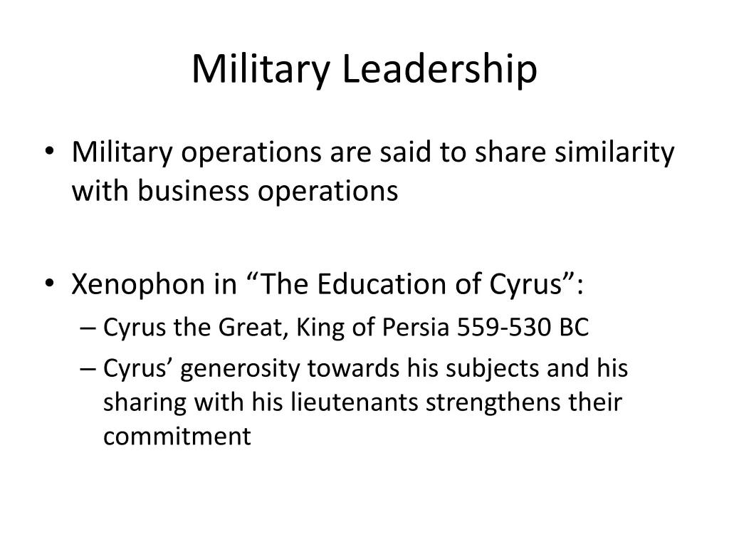 military leadership