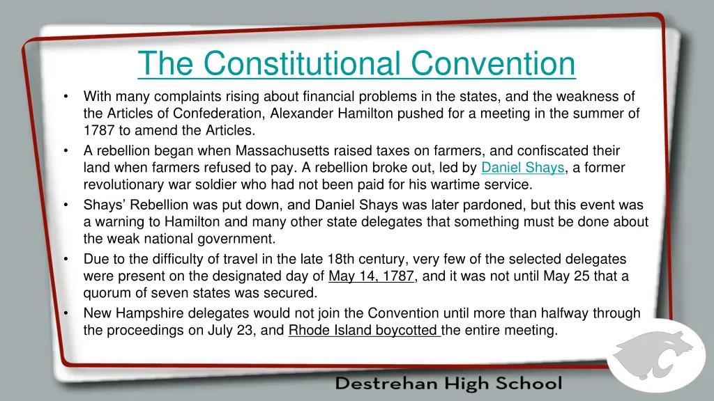 the constitutional convention with many