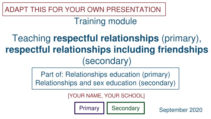 adapt this for your own presentation training