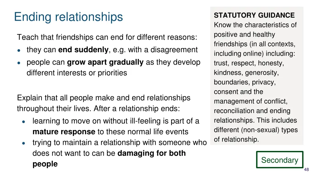 ending relationships