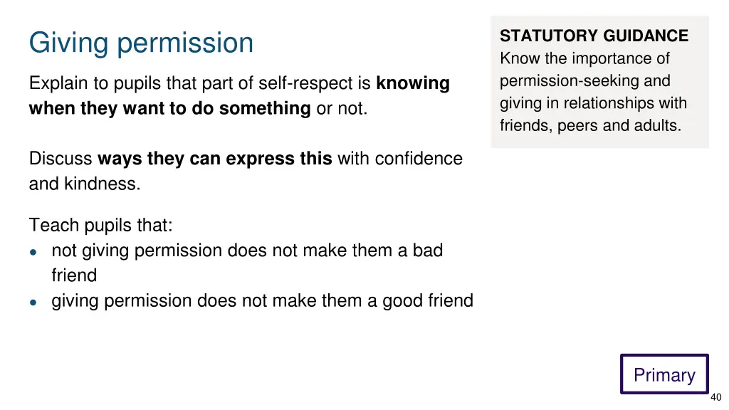 giving permission