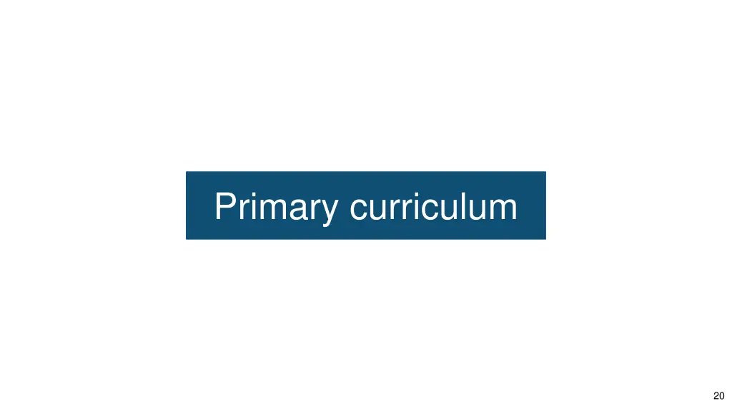 primary curriculum