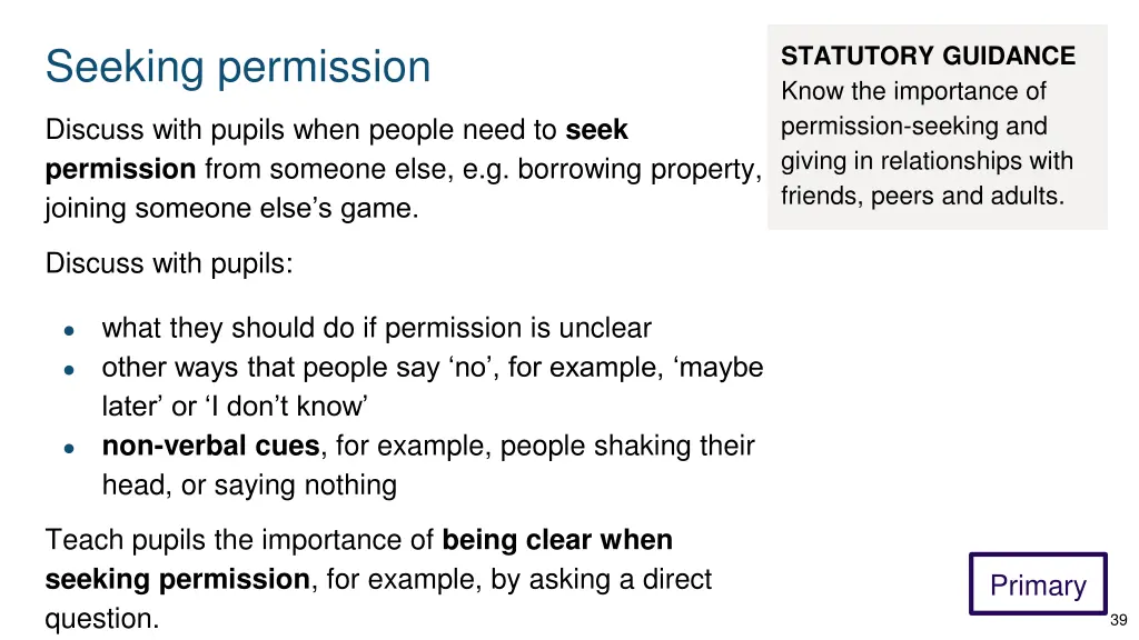 seeking permission