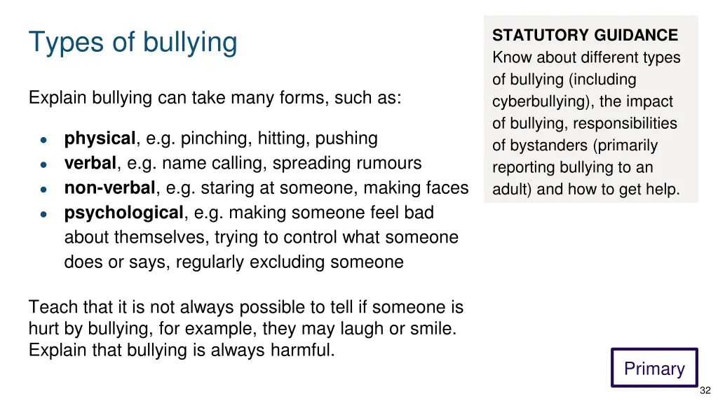 types of bullying