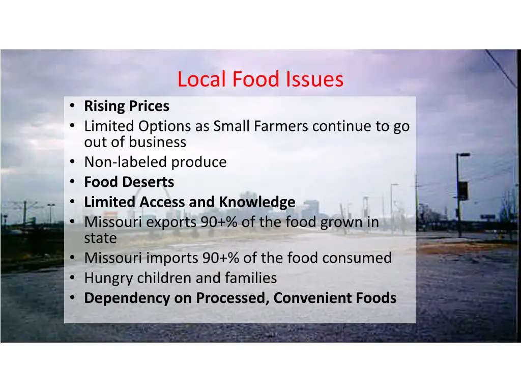 local food issues