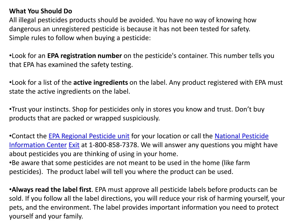 what you should do all illegal pesticides