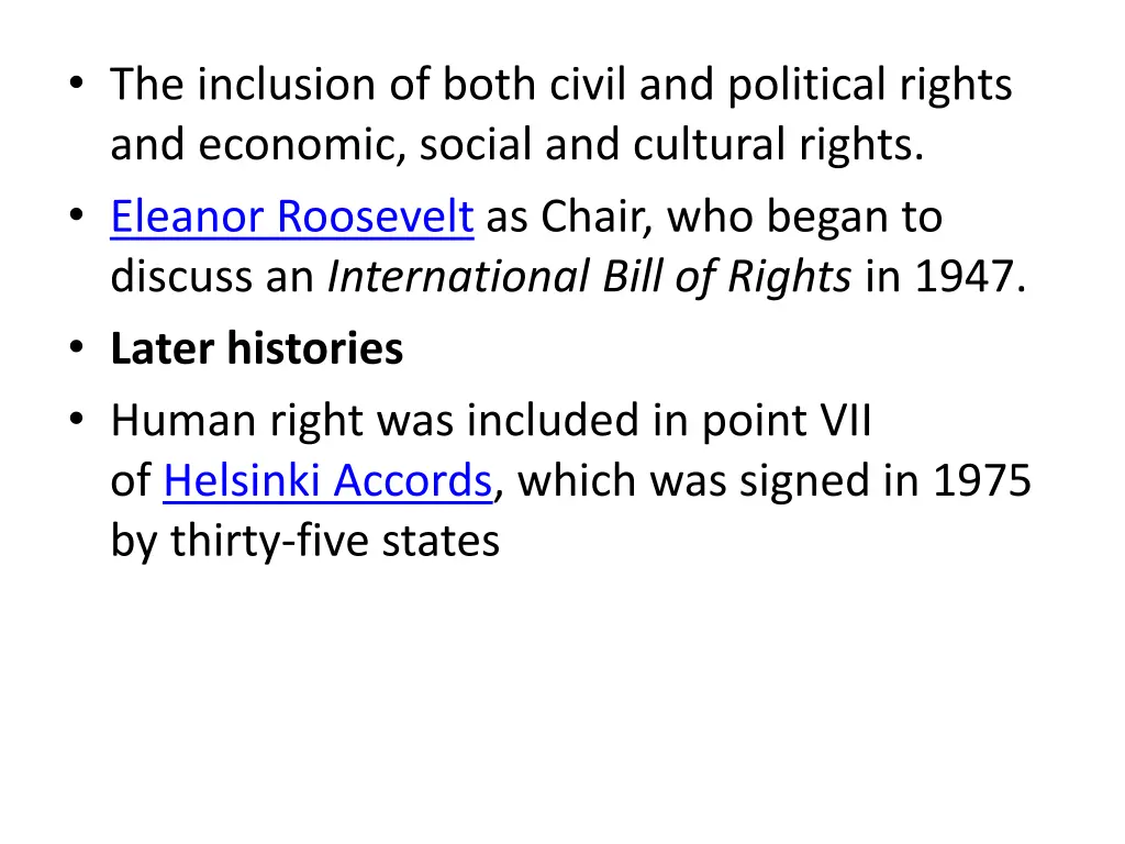 the inclusion of both civil and political rights