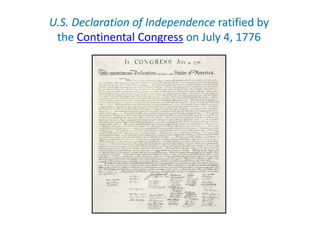 u s declaration of independence ratified