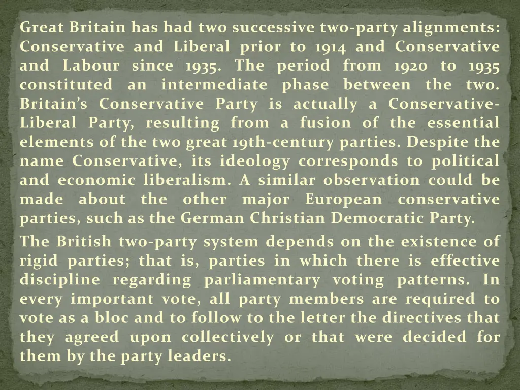 great britain has had two successive two party