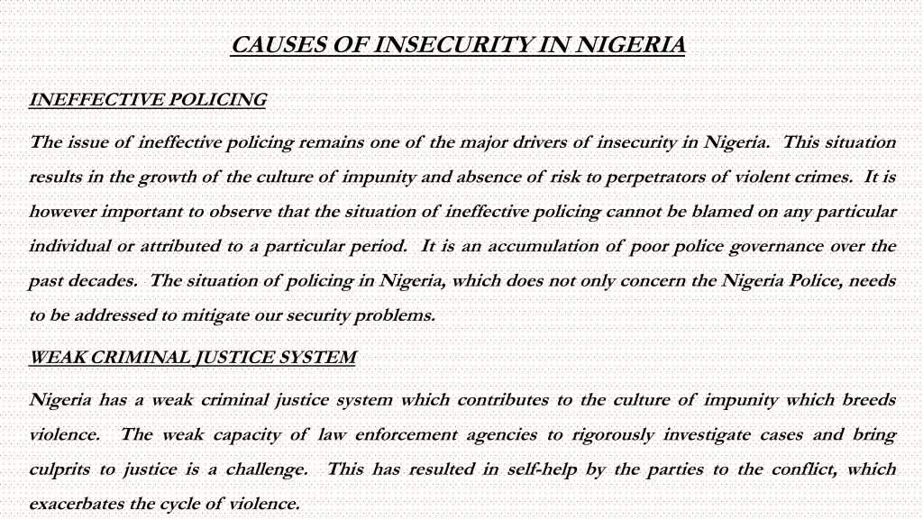 causes of insecurity in nigeria 10