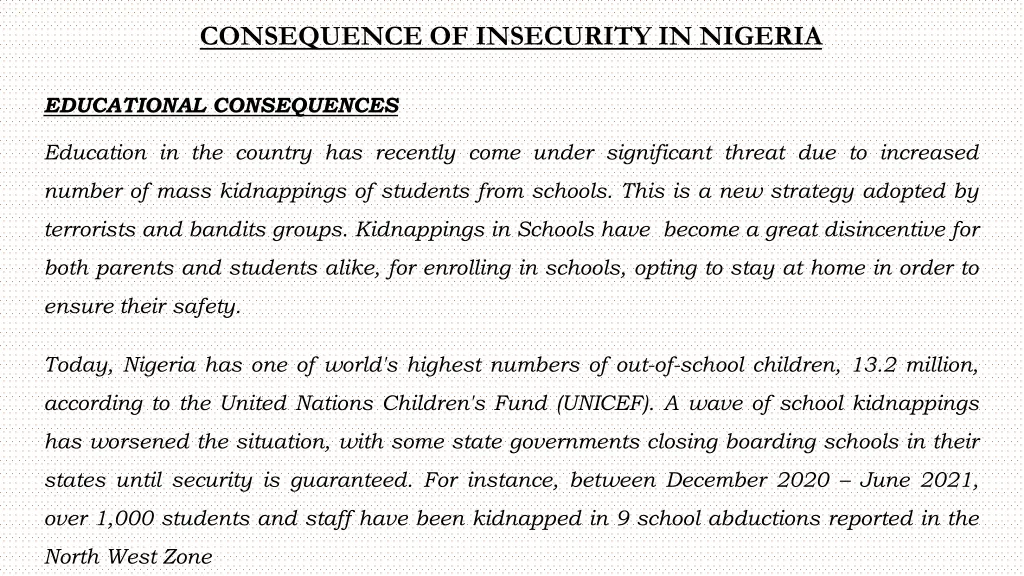 consequence of insecurity in nigeria 1