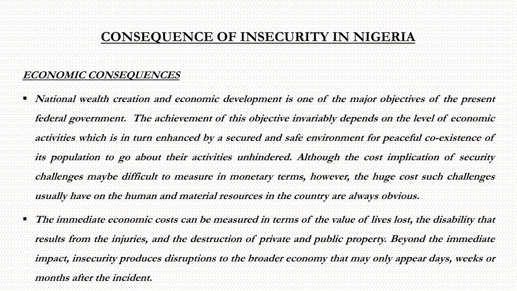 consequence of insecurity in nigeria