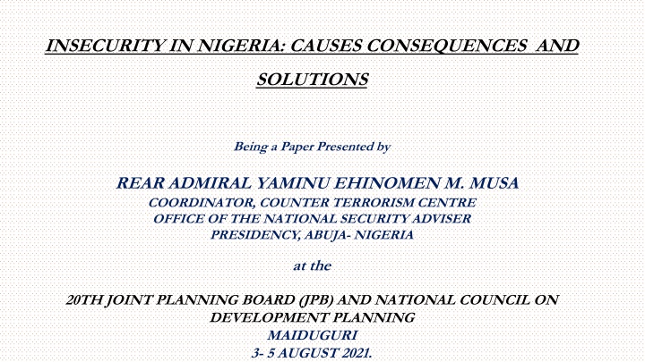 insecurity in nigeria causes consequences and