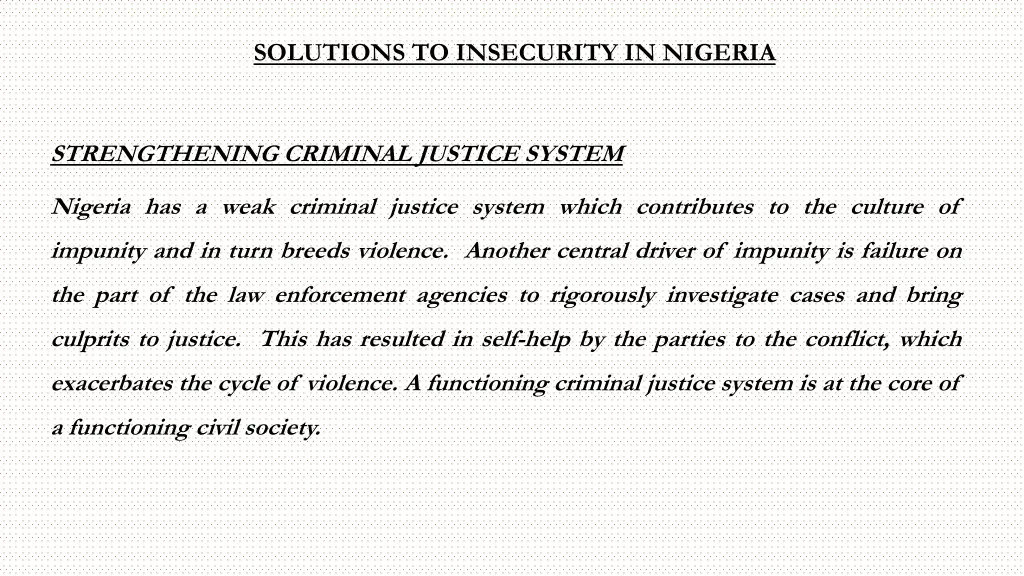 solutions to insecurity in nigeria 2