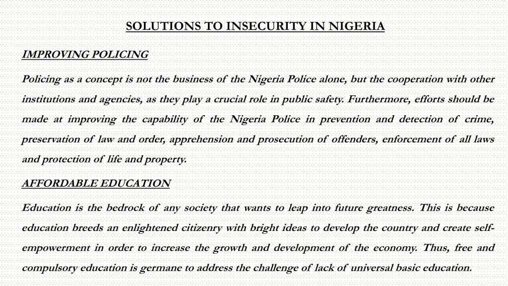 solutions to insecurity in nigeria 3