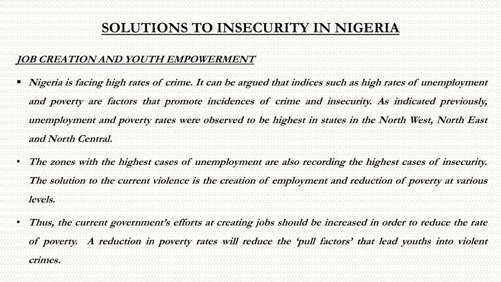 solutions to insecurity in nigeria