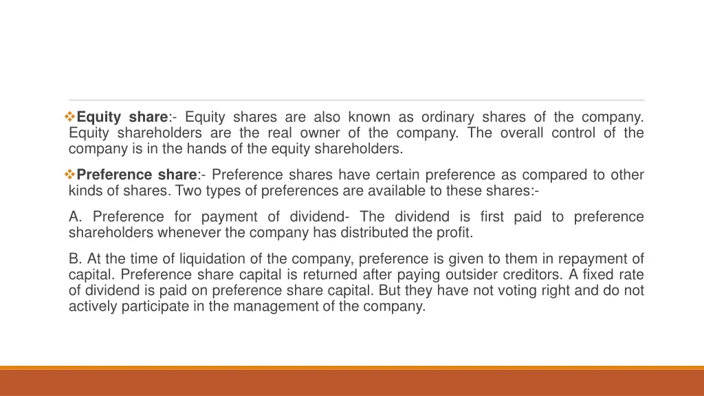 equity share equity shares are also known