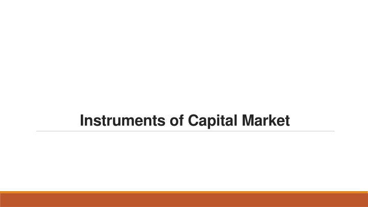 instruments of capital market