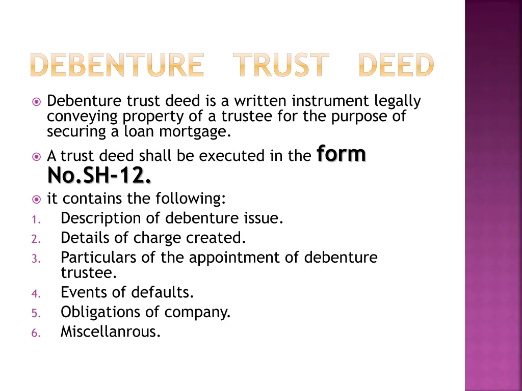 debenture trust deed