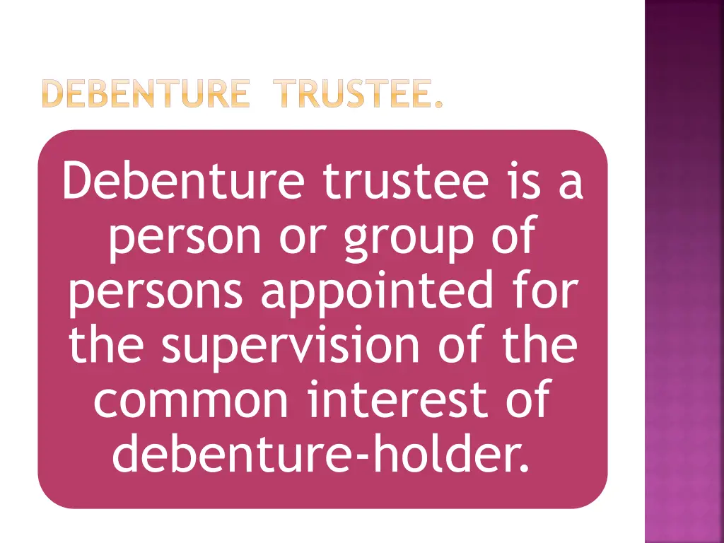 debenture trustee