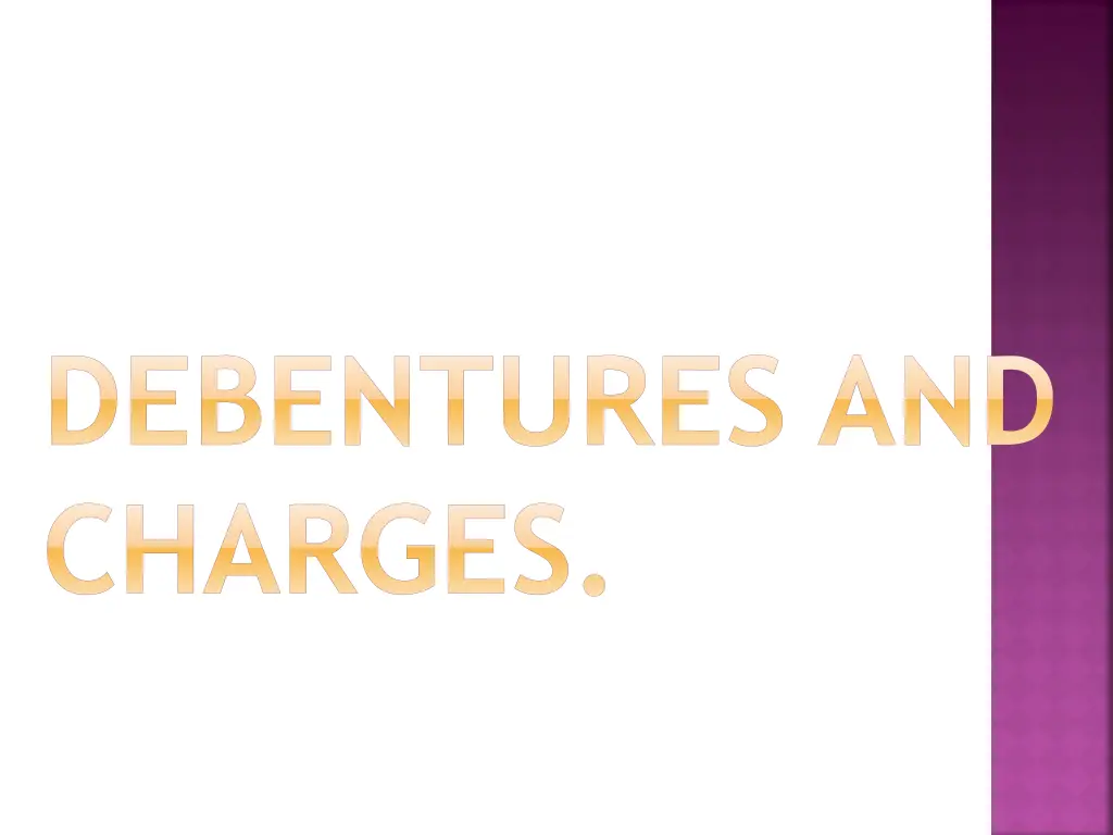 debentures and charges