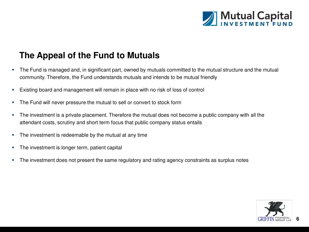 the appeal of the fund to mutuals