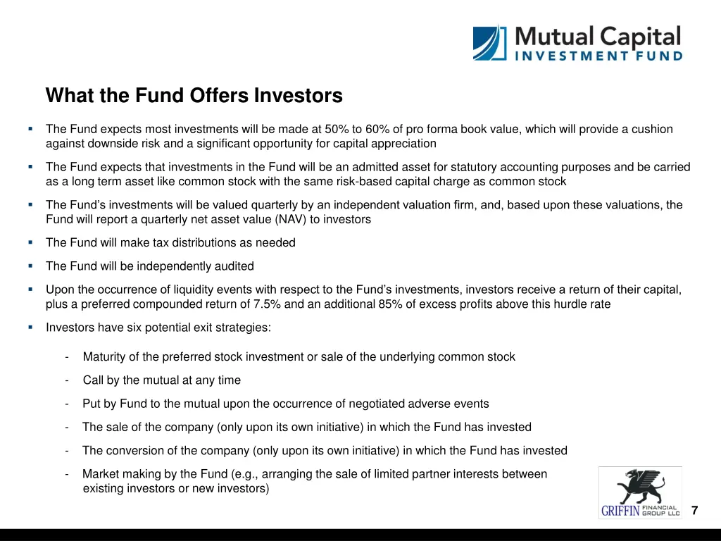 what the fund offers investors