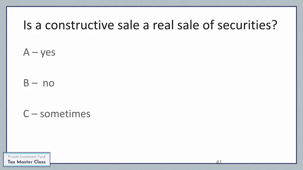 is a constructive sale a real sale of securities