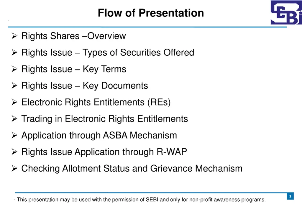 flow of presentation