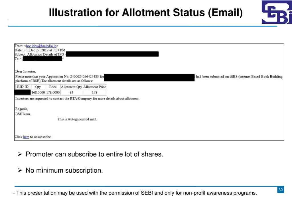 illustration for allotment status email