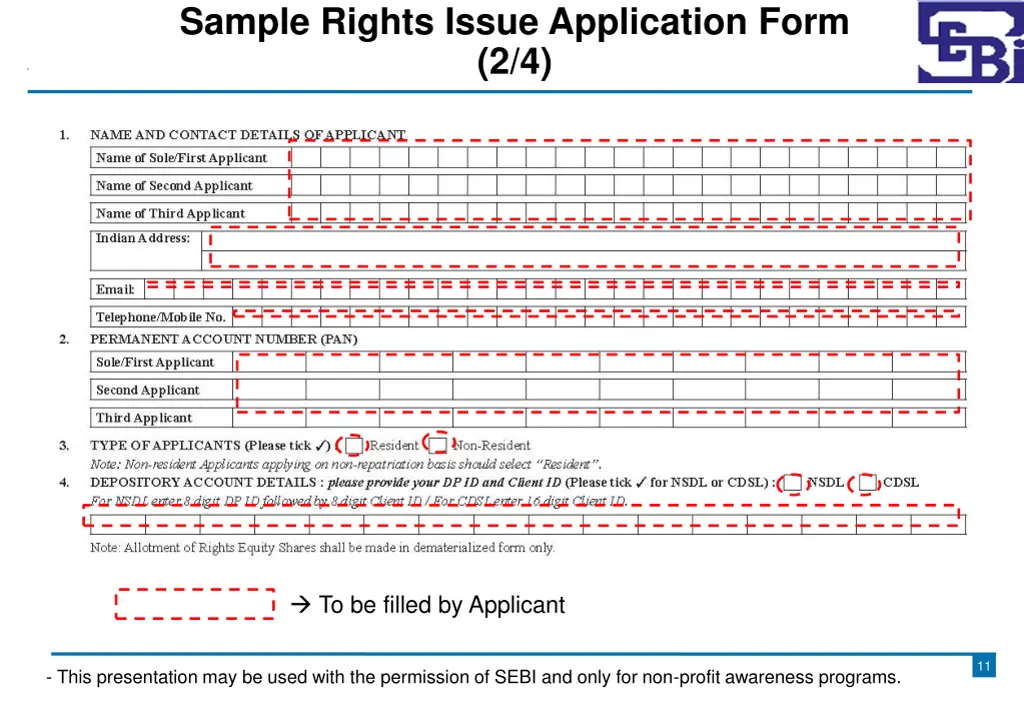 sample rights issue application form 2 4