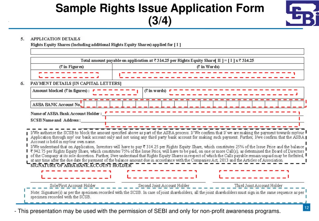 sample rights issue application form 3 4