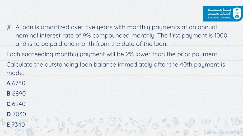 a loan is amortized over five years with monthly