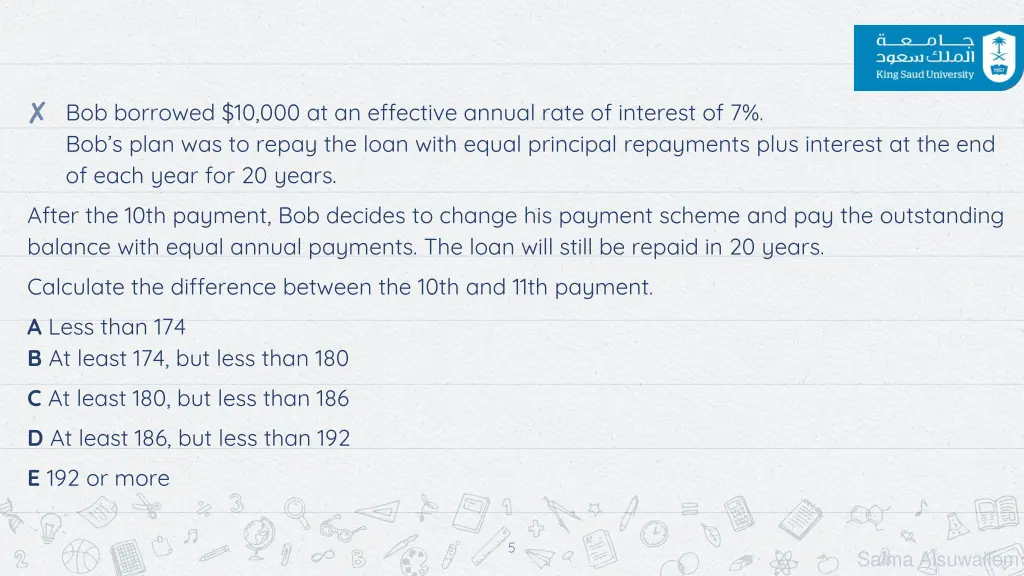 bob borrowed 10 000 at an effective annual rate