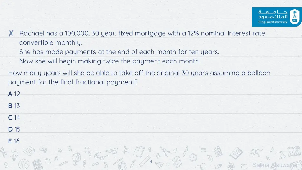 rachael has a 100 000 30 year fixed mortgage with