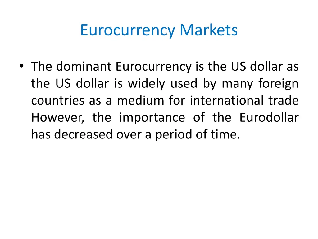 eurocurrency markets 3