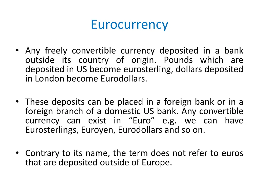 eurocurrency