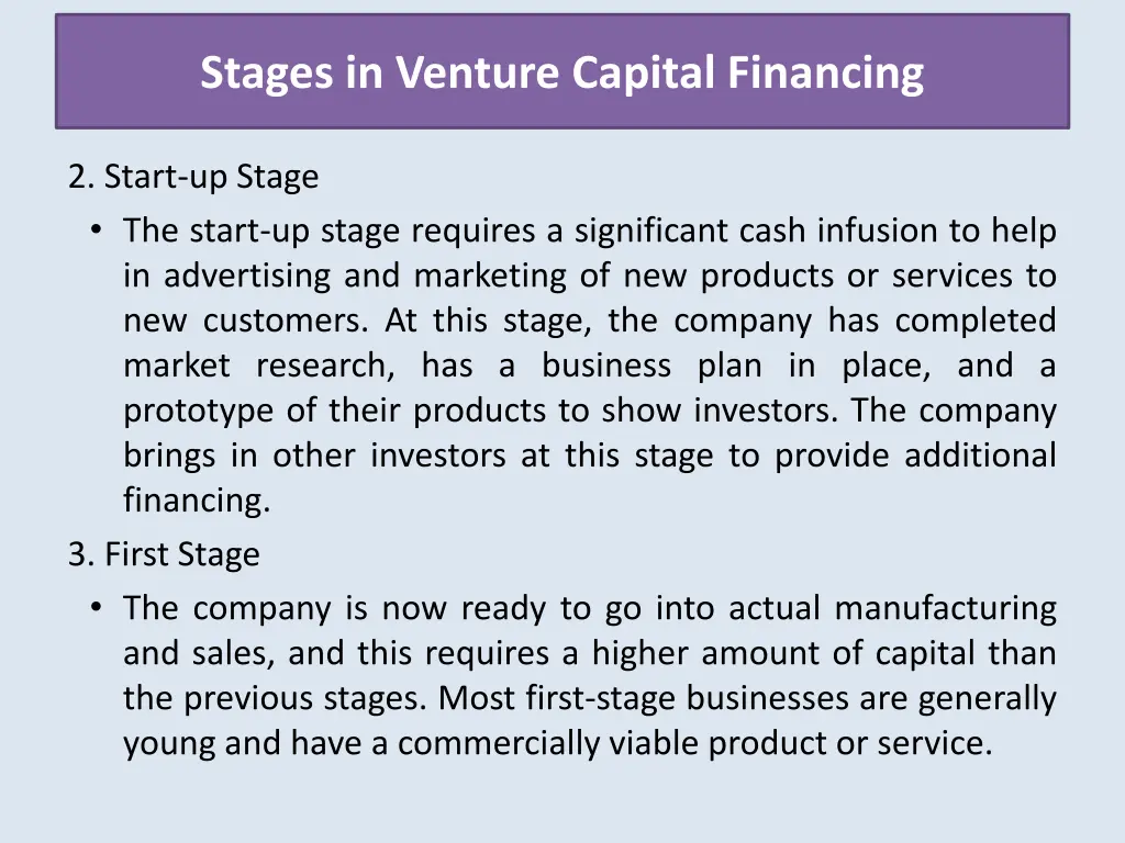 stages in venture capital financing 1