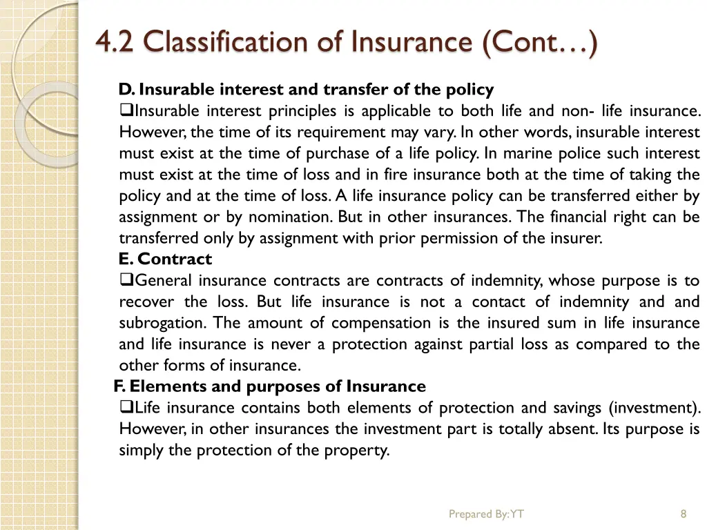 4 2 classification of insurance cont 2